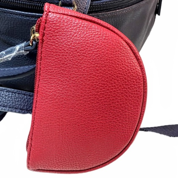 NWT Tommy Hilfiger Red & Blue Medium Backpack With Pouch - Picture 8 of 16